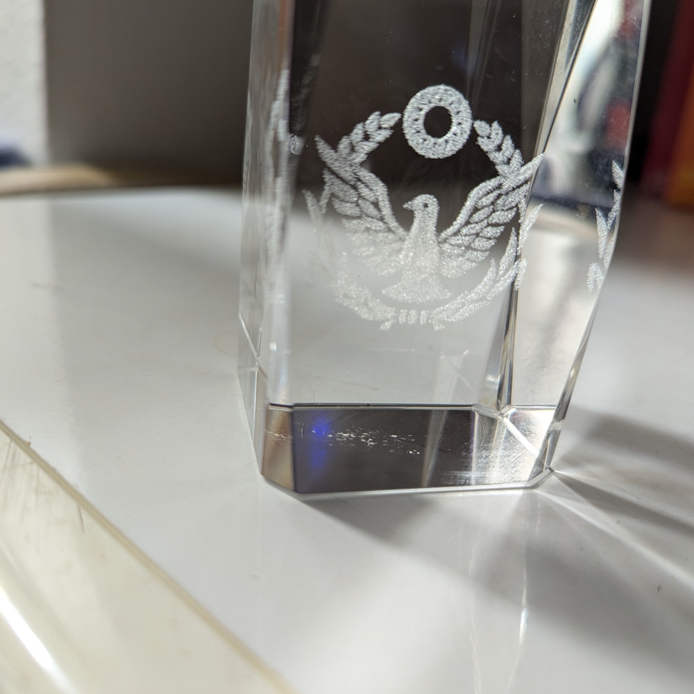 Engraved Crystal Glass with Eagle Design